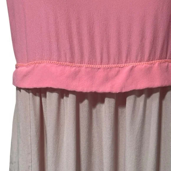 Aritzia Wilfred Pink Silk Two Tone Bisous Midi Dress Small Flowy Feminine Boho - Picture 5 of 11